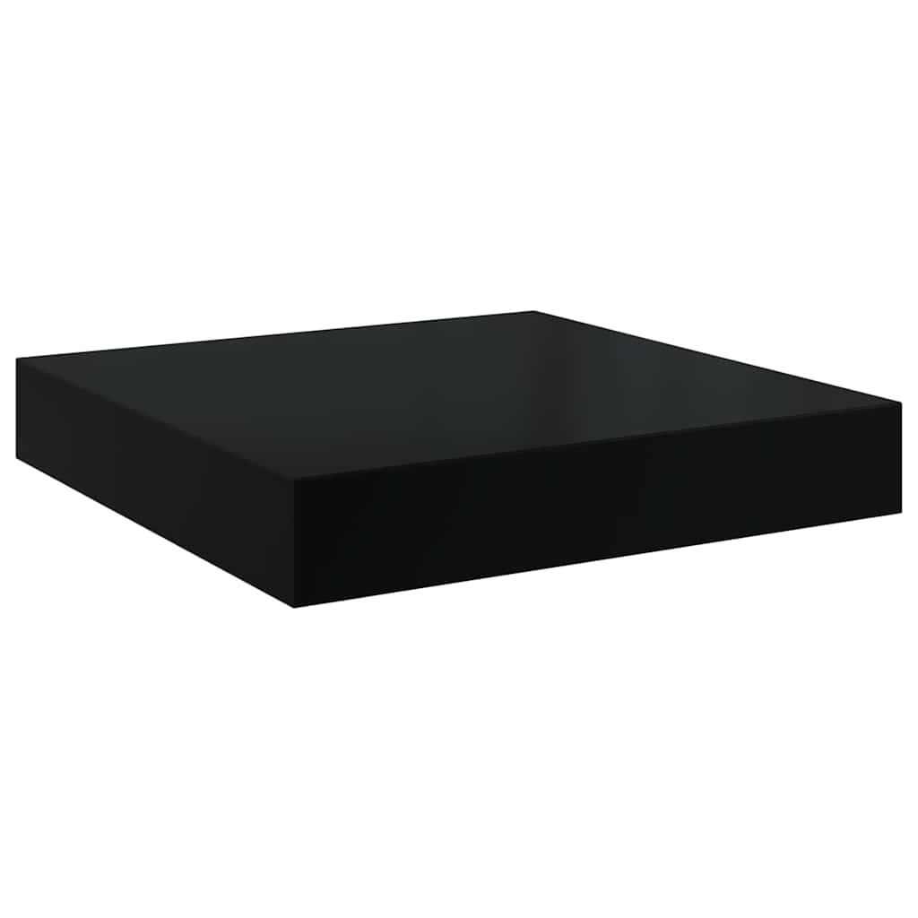 Scaffali a Parete 2 pz Nero Lucido 23x23,5x3,8 cm in MDF