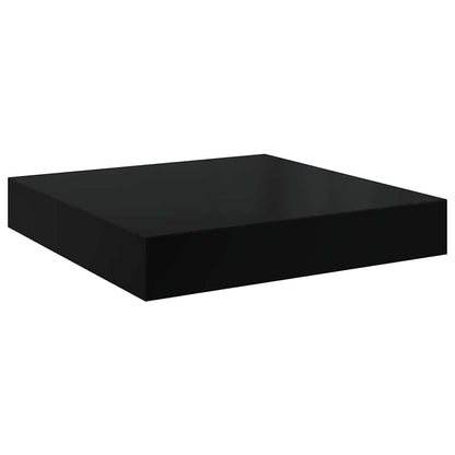 Scaffali a Parete 2 pz Nero Lucido 23x23,5x3,8 cm in MDF
