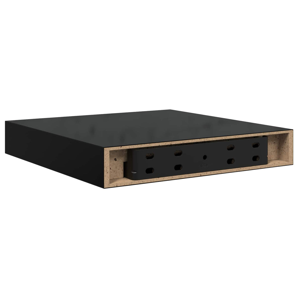 Scaffali a Parete 2 pz Nero Lucido 23x23,5x3,8 cm in MDF