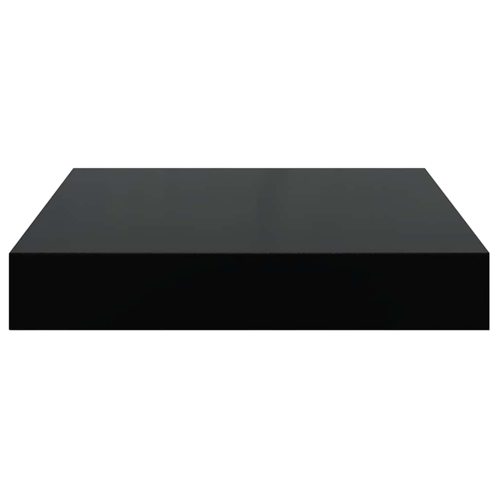 Scaffali a Parete 4 pz Nero Lucido 23x23,5x3,8 cm in MDF | homemem39