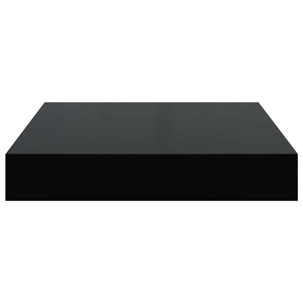Scaffali a Parete 4 pz Nero Lucido 23x23,5x3,8 cm in MDF