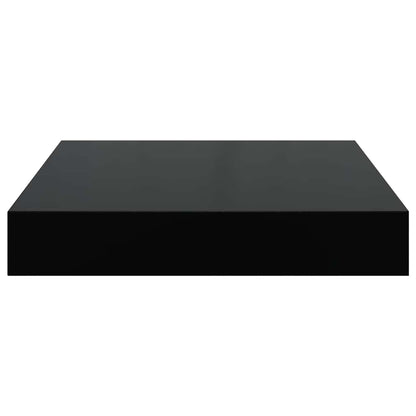 Scaffali a Parete 4 pz Nero Lucido 23x23,5x3,8 cm in MDF