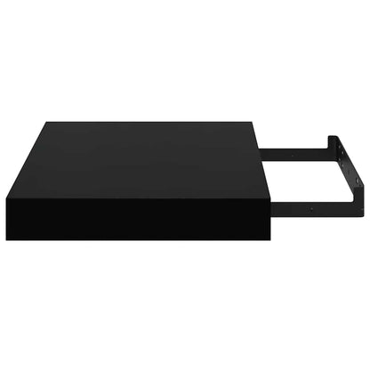 Scaffali a Parete 4 pz Nero Lucido 23x23,5x3,8 cm in MDF | homemem39