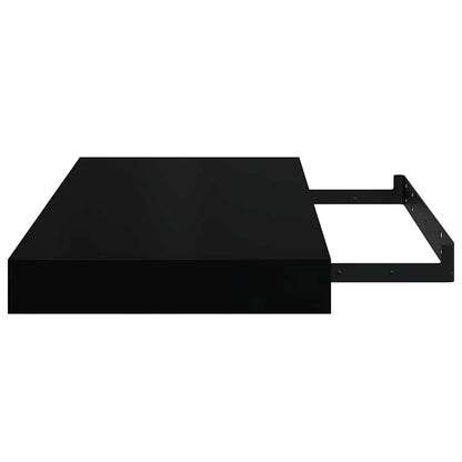 Scaffali a Parete 2 pz Nero Lucido 40x23,5x3,8 cm in MDF | homemem39