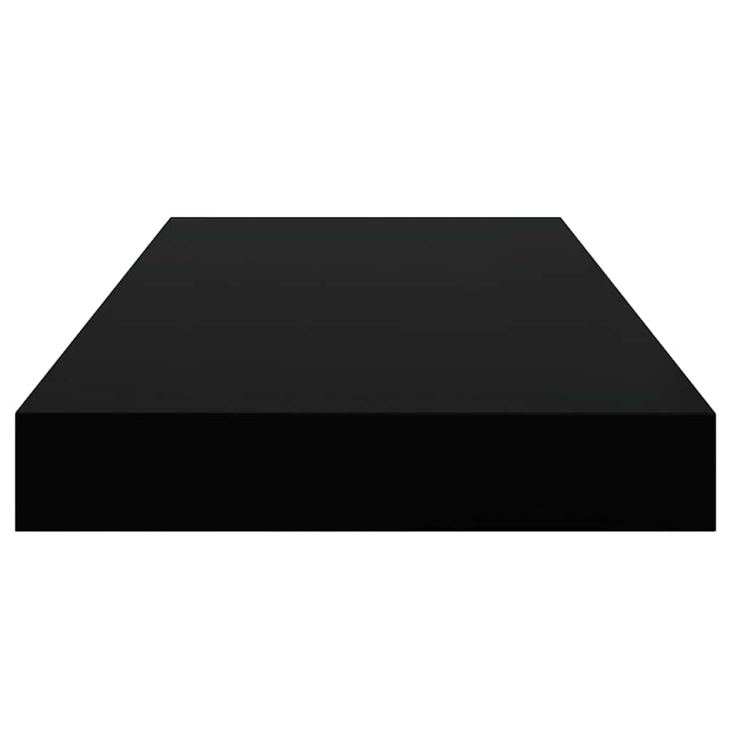 Scaffale a Parete Nero Lucido 50x23,5x3,8 cm in MDF | homemem39