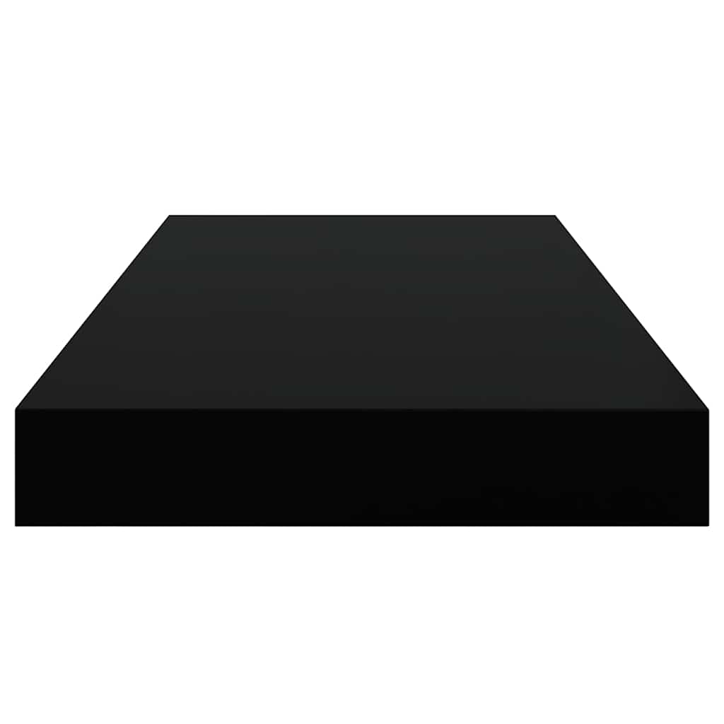 Scaffali a Parete 2 pz Nero Lucido 50x23,5x3,8 cm in MDF | homemem39