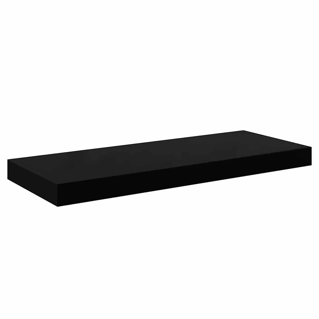 Scaffale a Parete Nero Lucido 60x23,5x3,8 cm in MDF