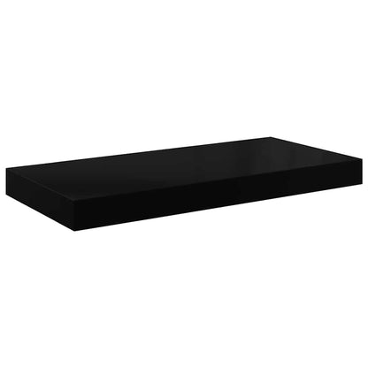 Scaffali a Parete 2 pz Nero Lucido 60x23,5x3,8 cm in MDF | homemem39