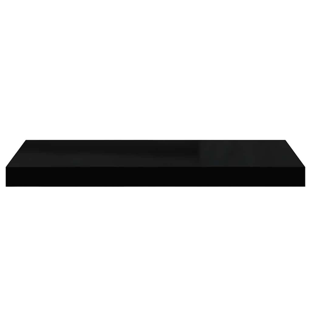 Scaffali a Parete 4 pz Nero Lucido 60x23,5x3,8 cm in MDF