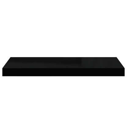 Scaffali a Parete 4 pz Nero Lucido 60x23,5x3,8 cm in MDF