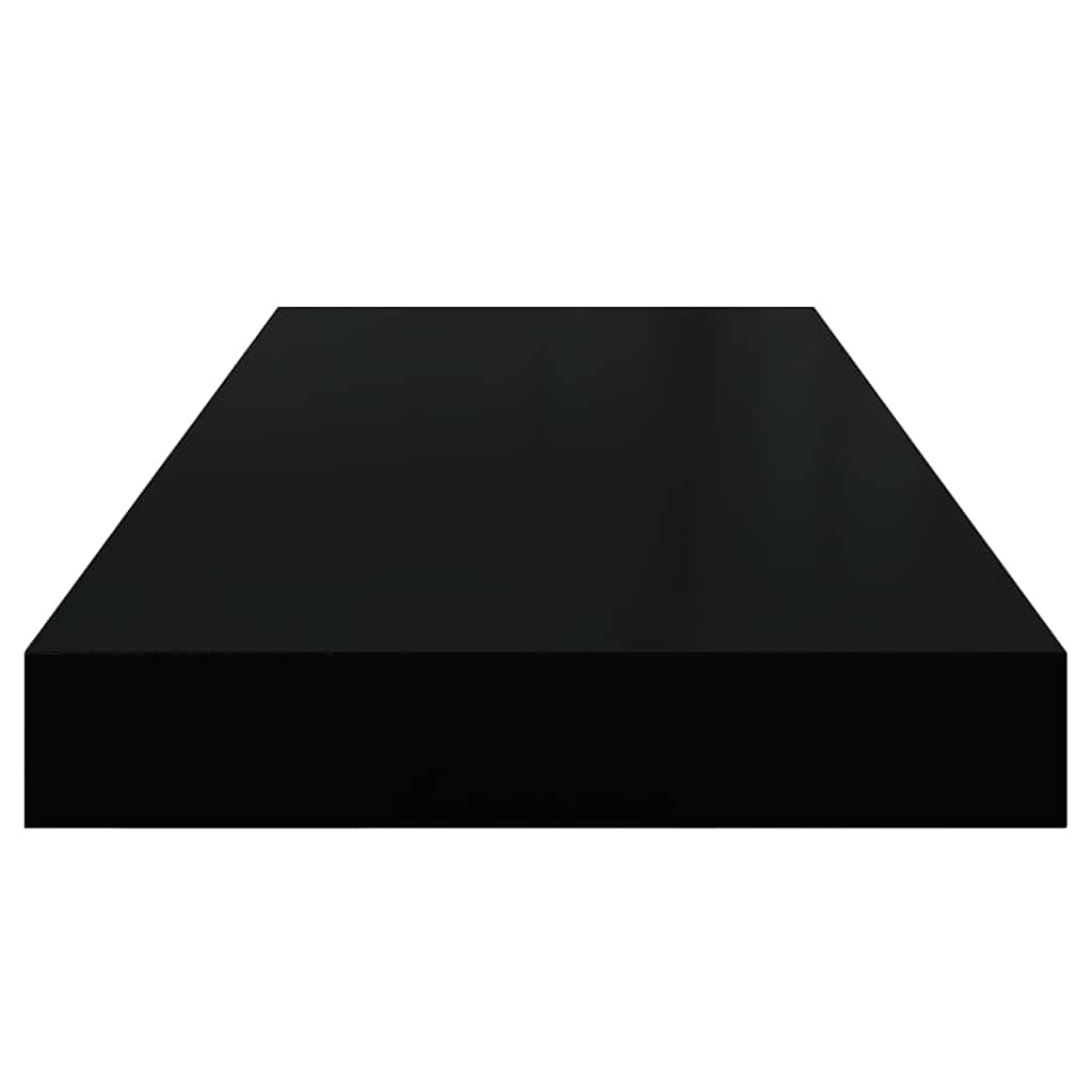 Scaffali a Parete 4 pz Nero Lucido 60x23,5x3,8 cm in MDF