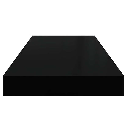 Scaffali a Parete 4 pz Nero Lucido 60x23,5x3,8 cm in MDF