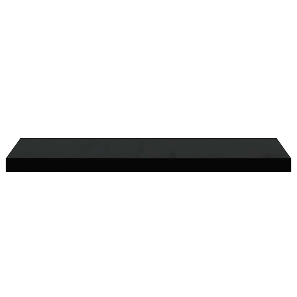 Scaffale a Parete Nero Lucido 80x23,5x3,8 cm in MDF