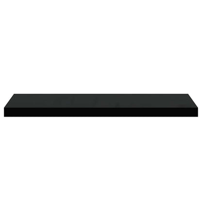 Scaffale a Parete Nero Lucido 80x23,5x3,8 cm in MDF