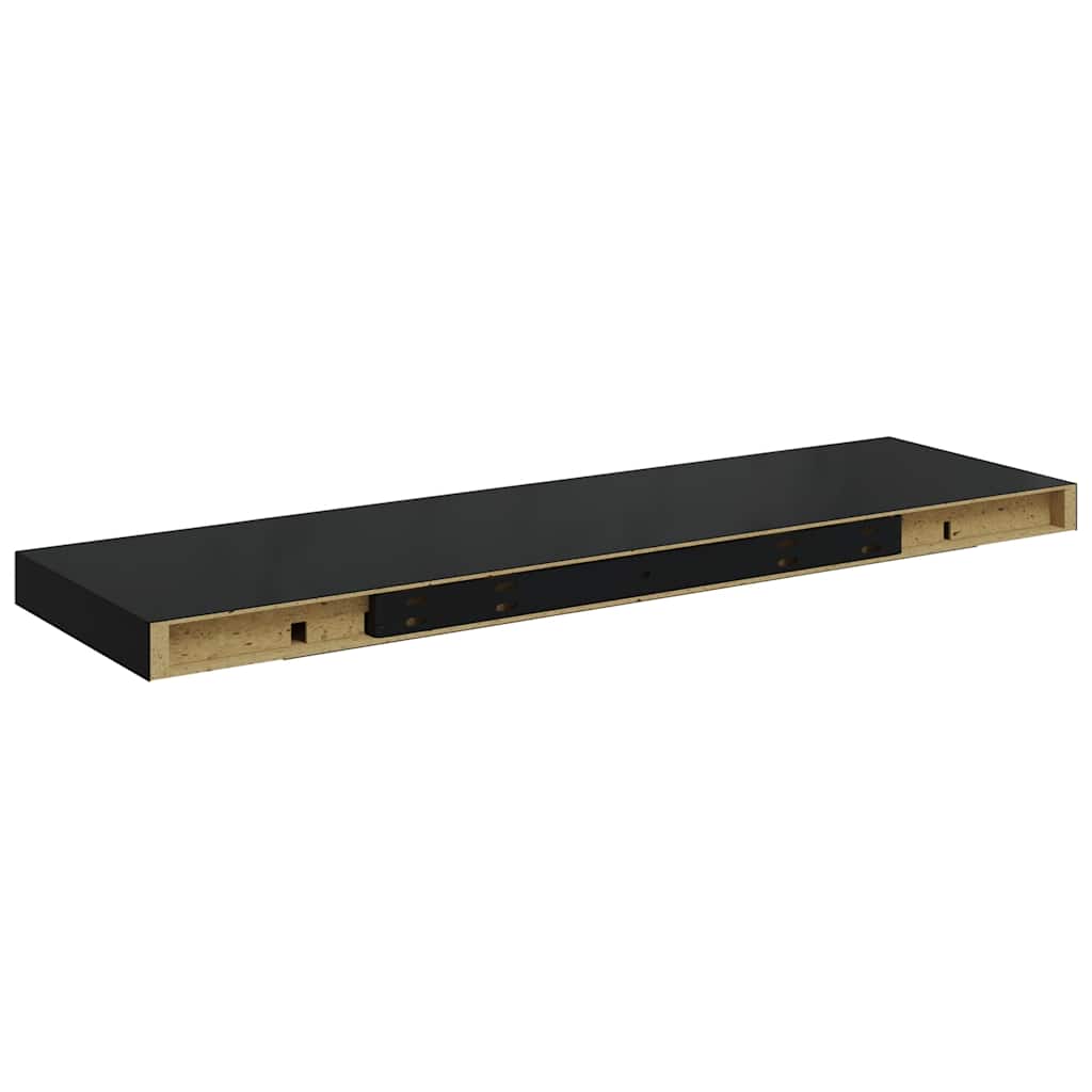 Scaffali a Parete 4 pz Nero Lucido 80x23,5x3,8 cm in MDF | homemem39