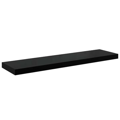 Scaffali a Parete 2 pz Nero Lucido 90x23,5x3,8 cm in MDF | homemem39