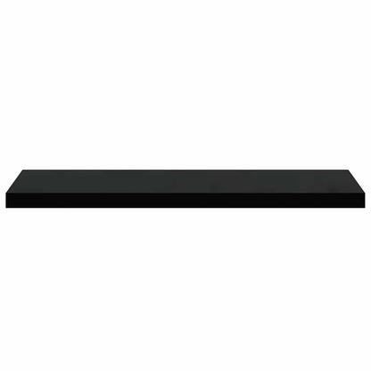 Scaffali a Parete 2 pz Nero Lucido 90x23,5x3,8 cm in MDF