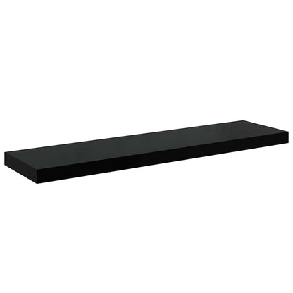Scaffali a Parete 4 pz Nero Lucido 90x23,5x3,8 cm in MDF