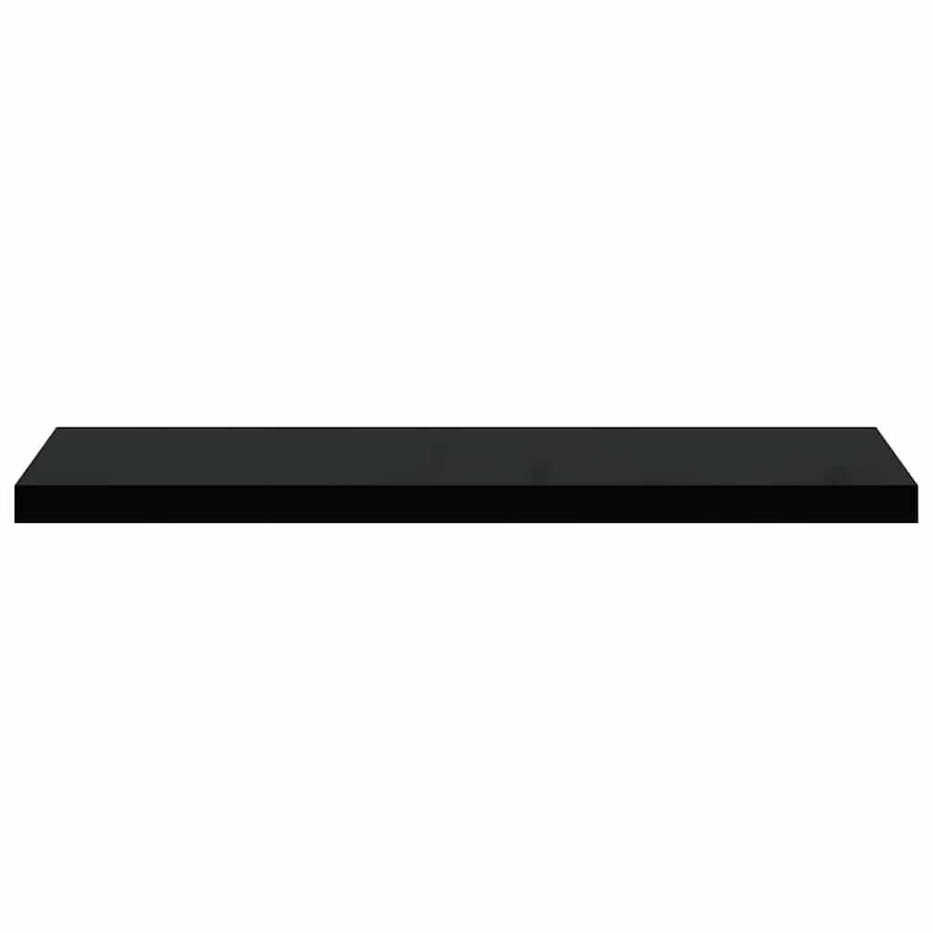 Scaffali a Parete 4 pz Nero Lucido 90x23,5x3,8 cm in MDF