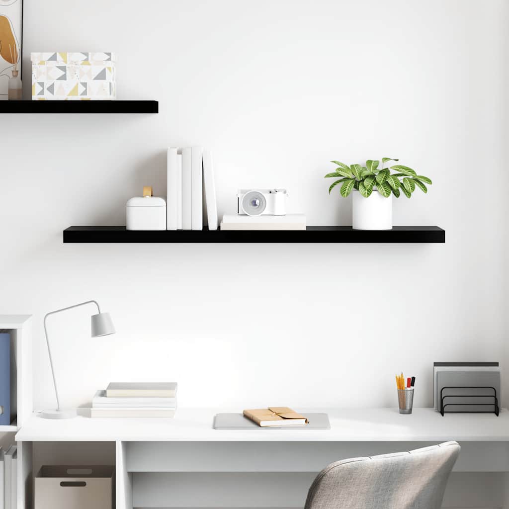 Scaffale a Parete Nero Lucido 120x23,5x3,8 cm in MDF | homemem39