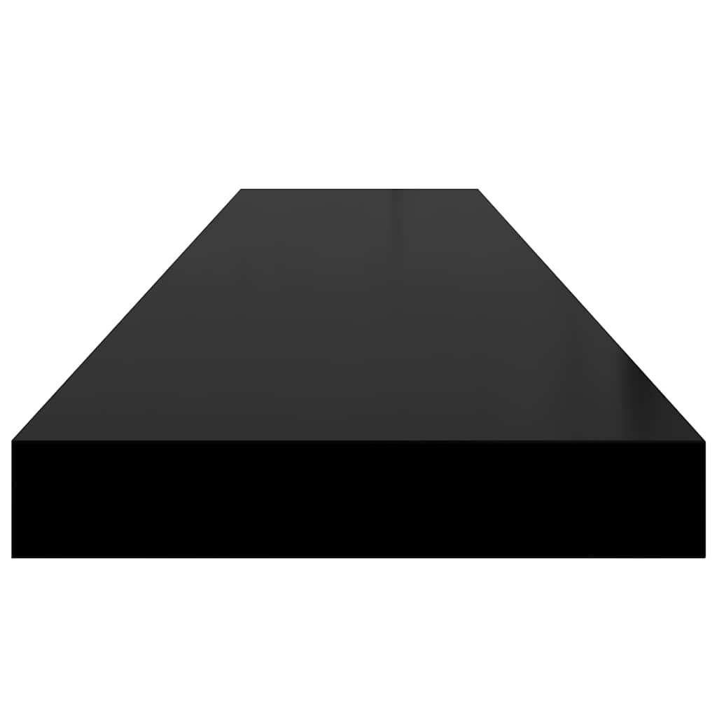 Scaffali a Parete 4 pz Nero Lucido 120x23,5x3,8 cm in MDF