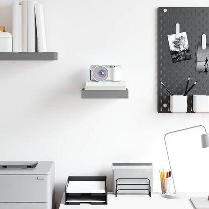 Scaffale a Parete Grigio Lucido 23x23,5x3,8 cm in MDF | homemem39