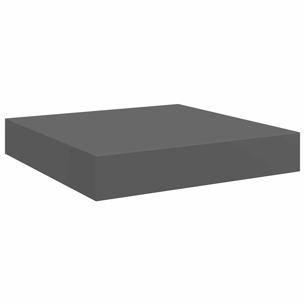Scaffali a Parete 2 pz Grigio Lucido 23x23,5x3,8 cm in MDF