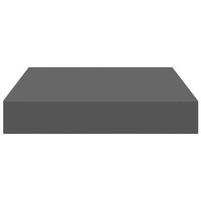 Scaffali a Parete 2 pz Grigio Lucido 23x23,5x3,8 cm in MDF