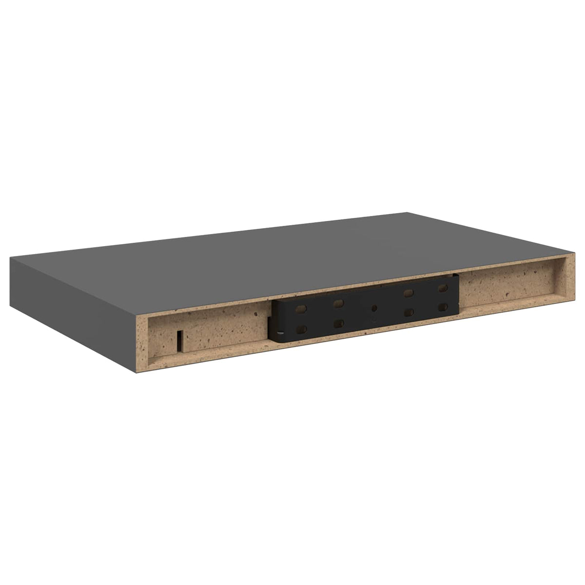 Scaffali a Parete 2 pz Grigio Lucido 40x23,5x3,8 cm in MDF