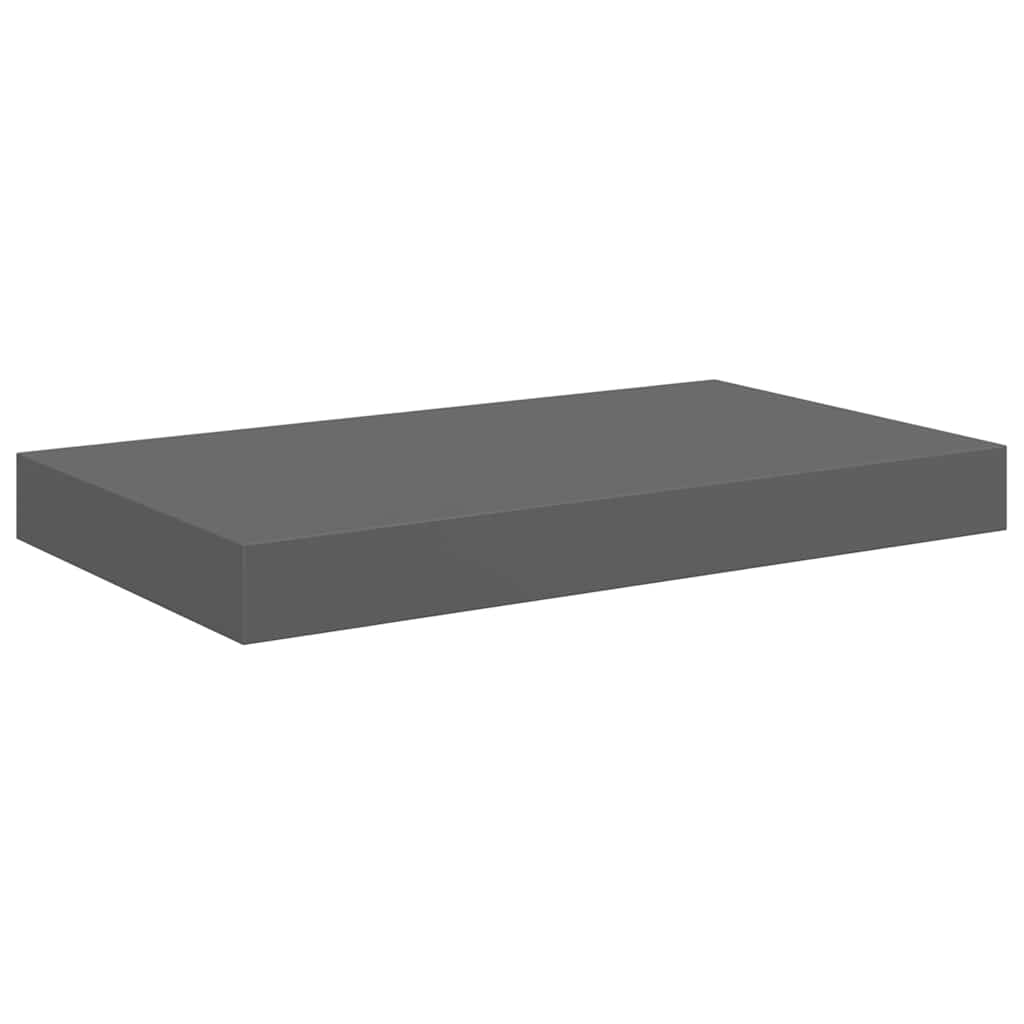 Scaffali a Parete 4 pz Grigio Lucido 40x23,5x3,8 cm in MDF