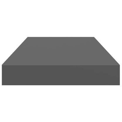 Scaffali a Parete 2 pz Grigio Lucido 50x23,5x3,8 cm in MDF | homemem39
