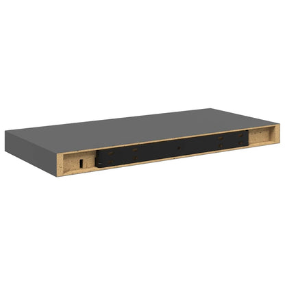 Scaffali a Parete 2 pz Grigio Lucido 50x23,5x3,8 cm in MDF | homemem39