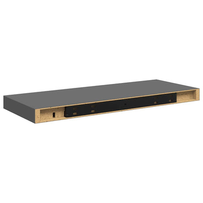 Scaffale a Parete Grigio Lucido 60x23,5x3,8 cm in MDF | homemem39