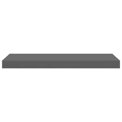 Scaffali a Parete 2 pz Grigio Lucido 60x23,5x3,8 cm in MDF | homemem39
