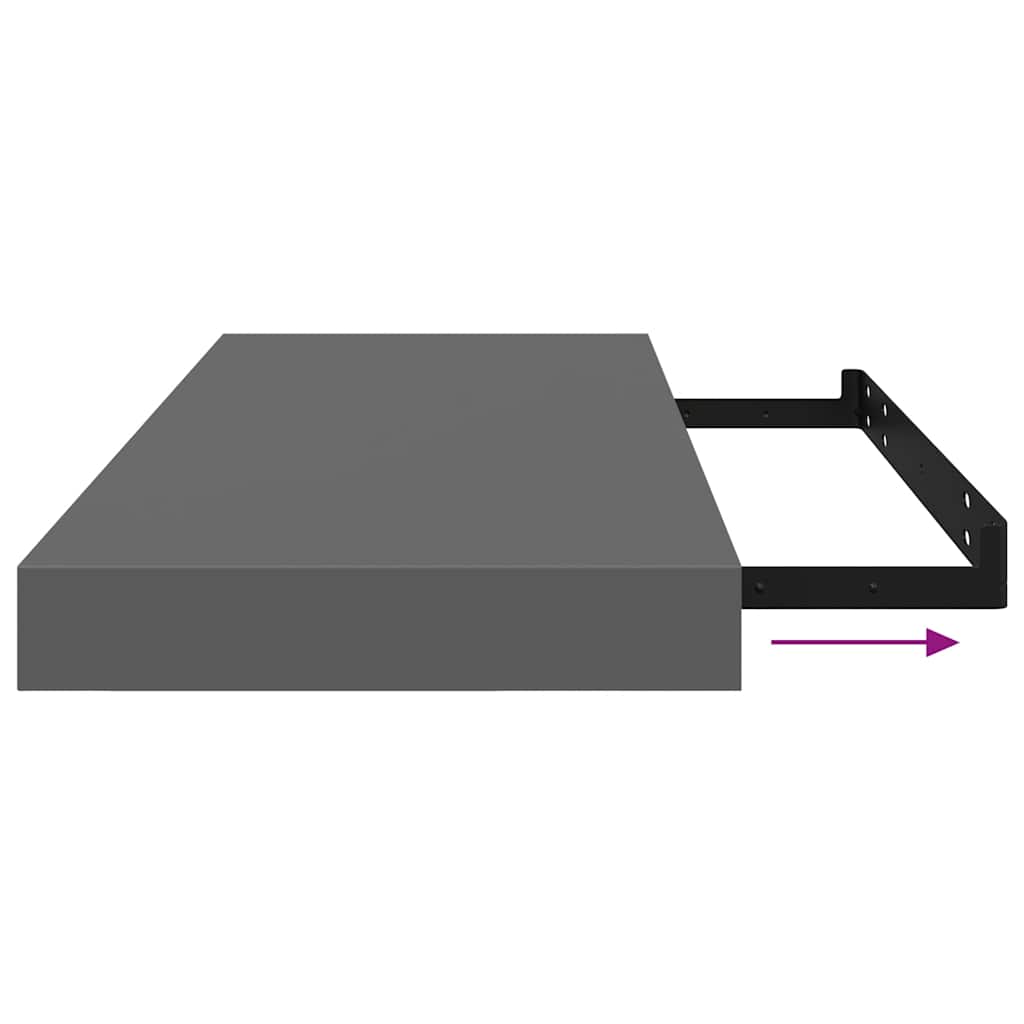 Scaffali a Parete 4 pz Grigio Lucido 60x23,5x3,8 cm in MDF | homemem39