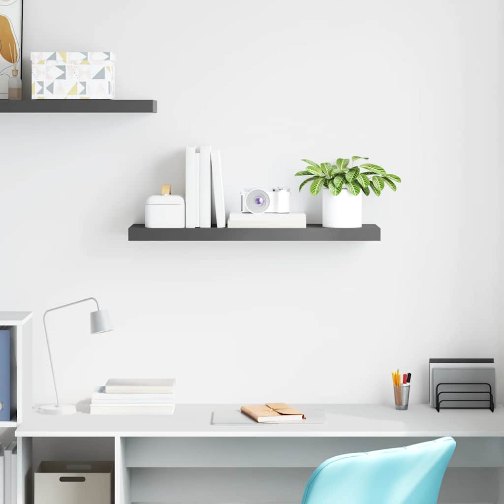Scaffale a Parete Grigio Lucido 80x23,5x3,8 cm in MDF | homemem39