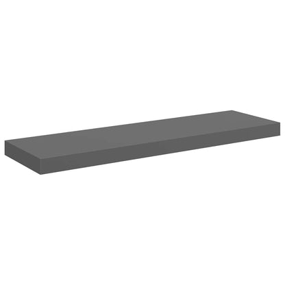 Scaffali a Parete 2 pz Grigio Lucido 80x23,5x3,8 cm in MDF