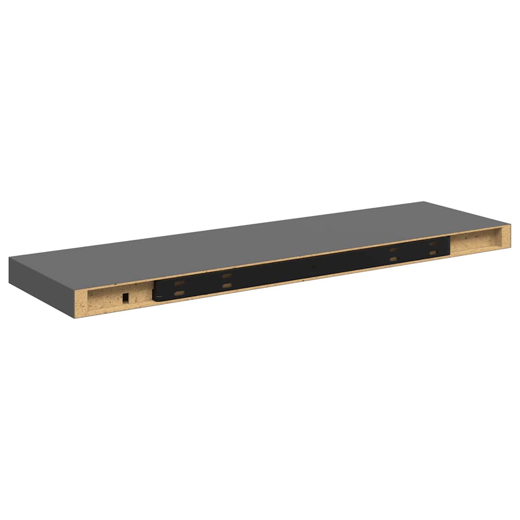 Scaffali a Parete 4 pz Grigio Lucido 80x23,5x3,8 cm in MDF | homemem39