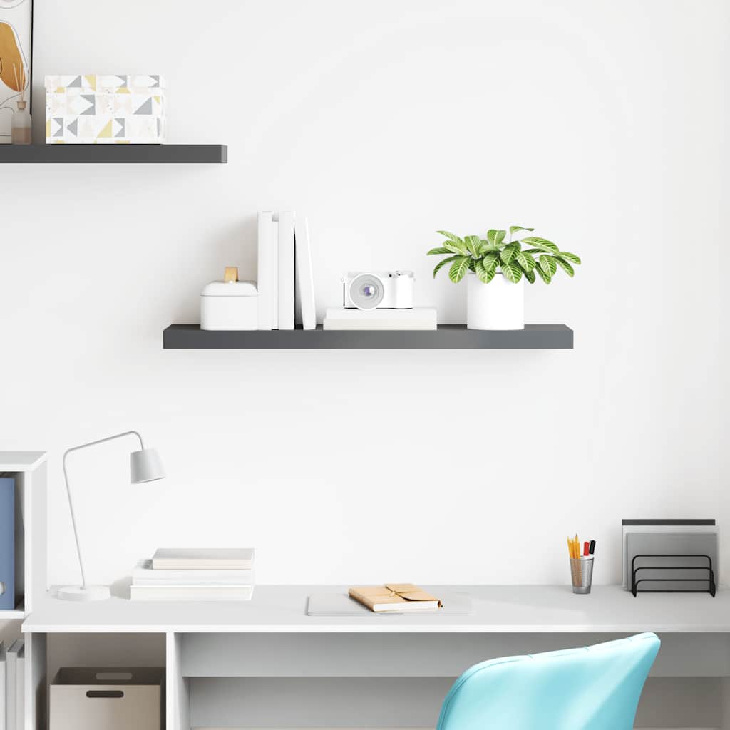 Scaffale a Parete Grigio Lucido 90x23,5x3,8 cm in MDF | homemem39