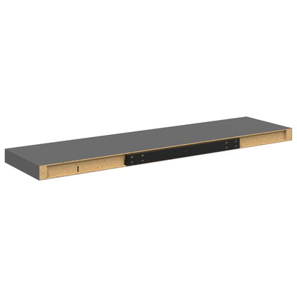 Scaffale a Parete Grigio Lucido 90x23,5x3,8 cm in MDF | homemem39