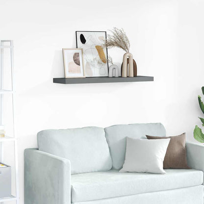 Scaffale a Parete Grigio Lucido 90x23,5x3,8 cm in MDF | homemem39