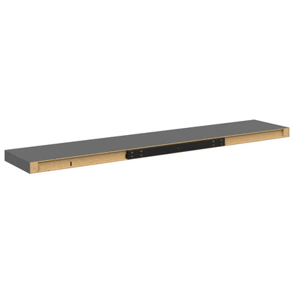 Scaffale a Parete Grigio Lucido 120x23,5x3,8 cm in MDF | homemem39