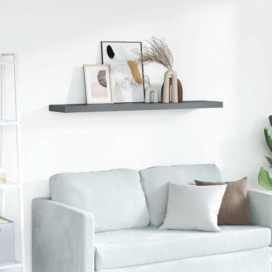 Scaffale a Parete Grigio Lucido 120x23,5x3,8 cm in MDF | homemem39