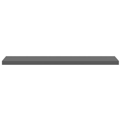 Scaffali a Parete 2 pz Grigio Lucido 120x23,5x3,8 cm in MDF