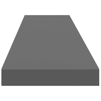 Scaffali a Parete 2 pz Grigio Lucido 120x23,5x3,8 cm in MDF
