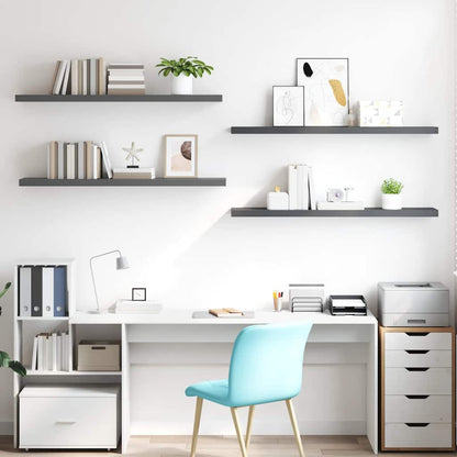 Scaffali a Parete 4 pz Grigio Lucido 120x23,5x3,8 cm in MDF | homemem39