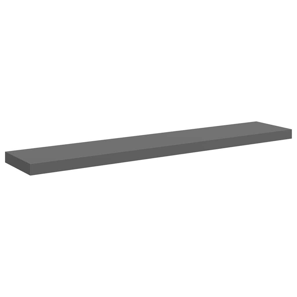 Scaffali a Parete 4 pz Grigio Lucido 120x23,5x3,8 cm in MDF