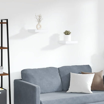 Scaffali a Parete 2 pz Bianchi 23x23,5x3,8 cm in MDF | homemem39