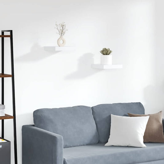 Scaffali a Parete 2 pz Bianchi 23x23,5x3,8 cm in MDF | homemem39