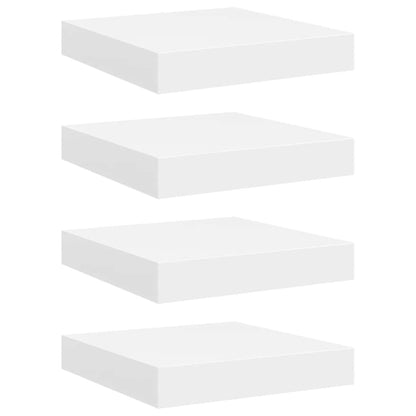 Scaffali a Parete 4 pz Bianchi 23x23,5x3,8 cm in MDF | homemem39